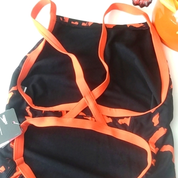SPEEDO ORANGE FLYBACK RACING CUT PERFORMANCE ENDURANCE  SWIMSUIT SIZE SMALL NWT - Picture 9 of 11